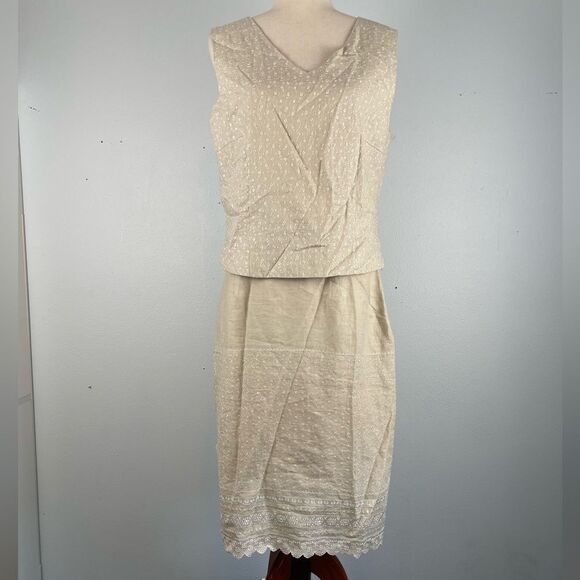 NWT Vintage Laura Leigh Ltd. Linen Top and Matching Skirt Size 10 - Picture 1 of 14